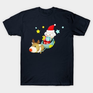 HoHoHo Cute Puppy Santa T-Shirt